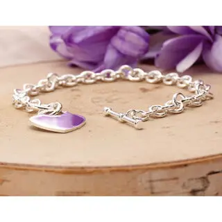 British Made 925 Sterling Silver Heart Bracelet