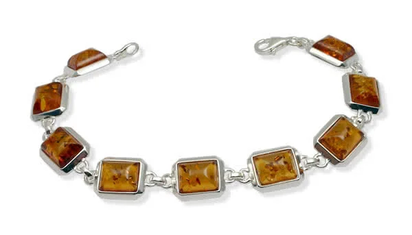 Rectangular Honey Amber Bracelet