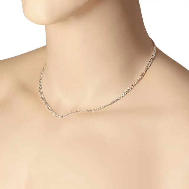 Diamond Cut solid 925 Sterling Silver Curb Chain Necklace