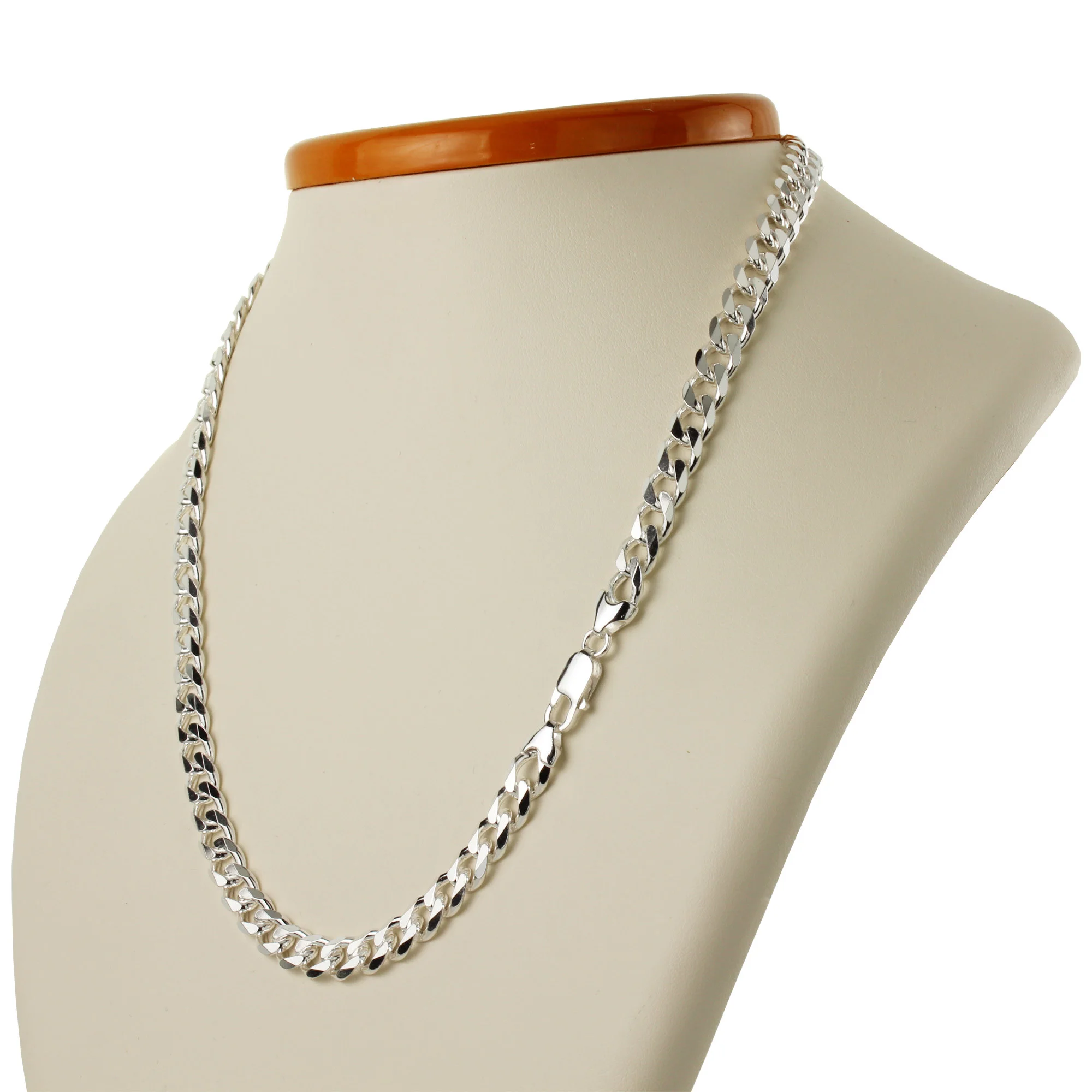 7.8mm Sterling Silver Curb Chain Necklace