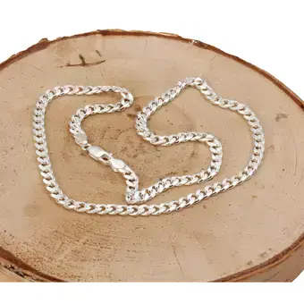Solid 925 Sterling Silver 5.5mm Width Curb Chain Solid 925 Sterling Silver 5.5mm Width Curb Chain