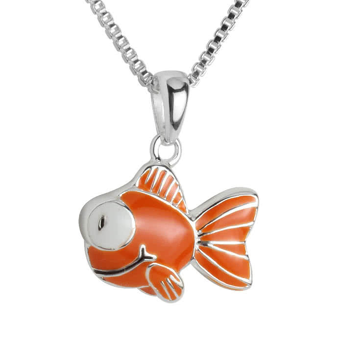 orange goldfish pendant necklace