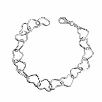 Silver Heart Link Bracelet