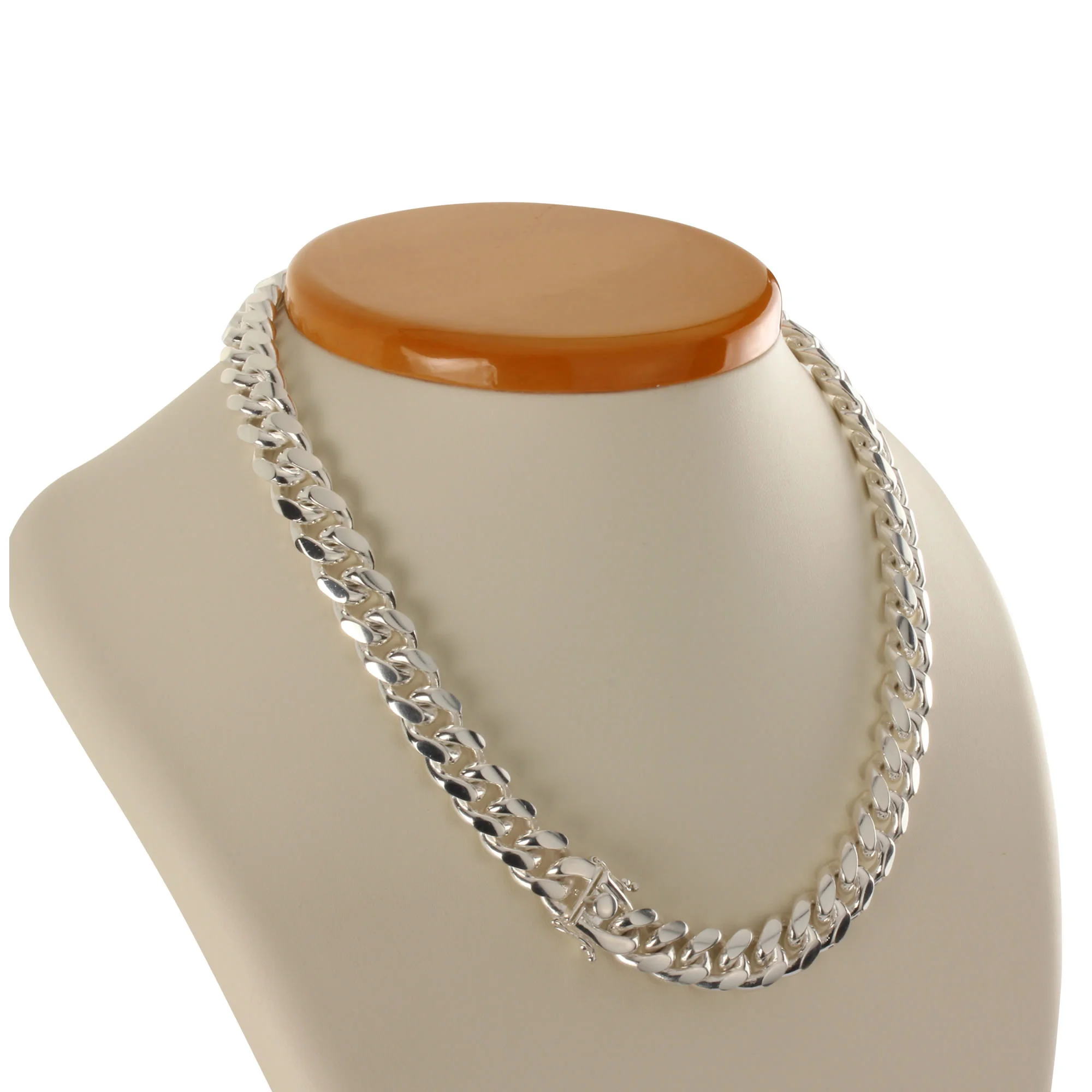 12mm Wide Solid Sterling Silver Heavy Miami Cuban Curb Chain With Box Lock