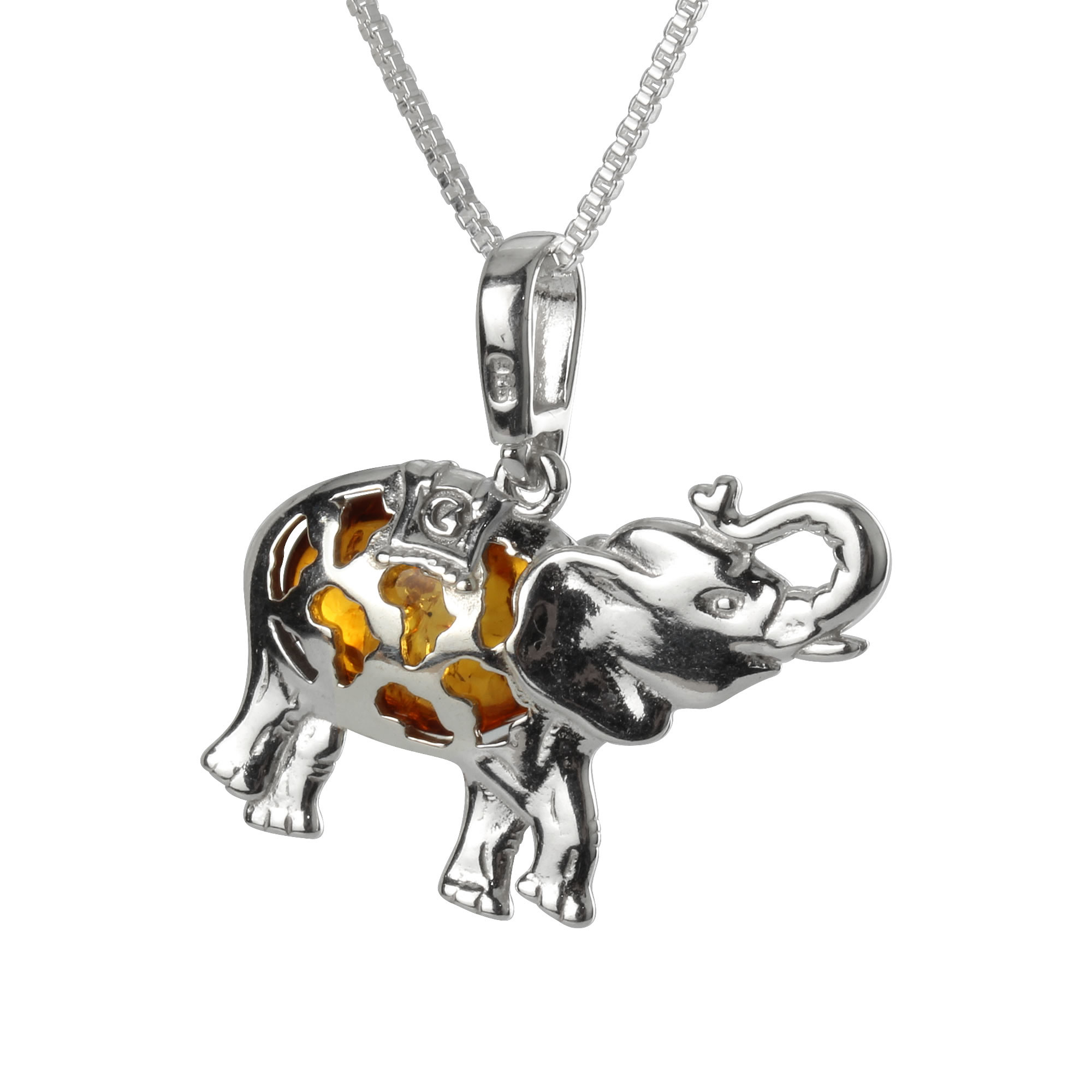 amber elephant necklace