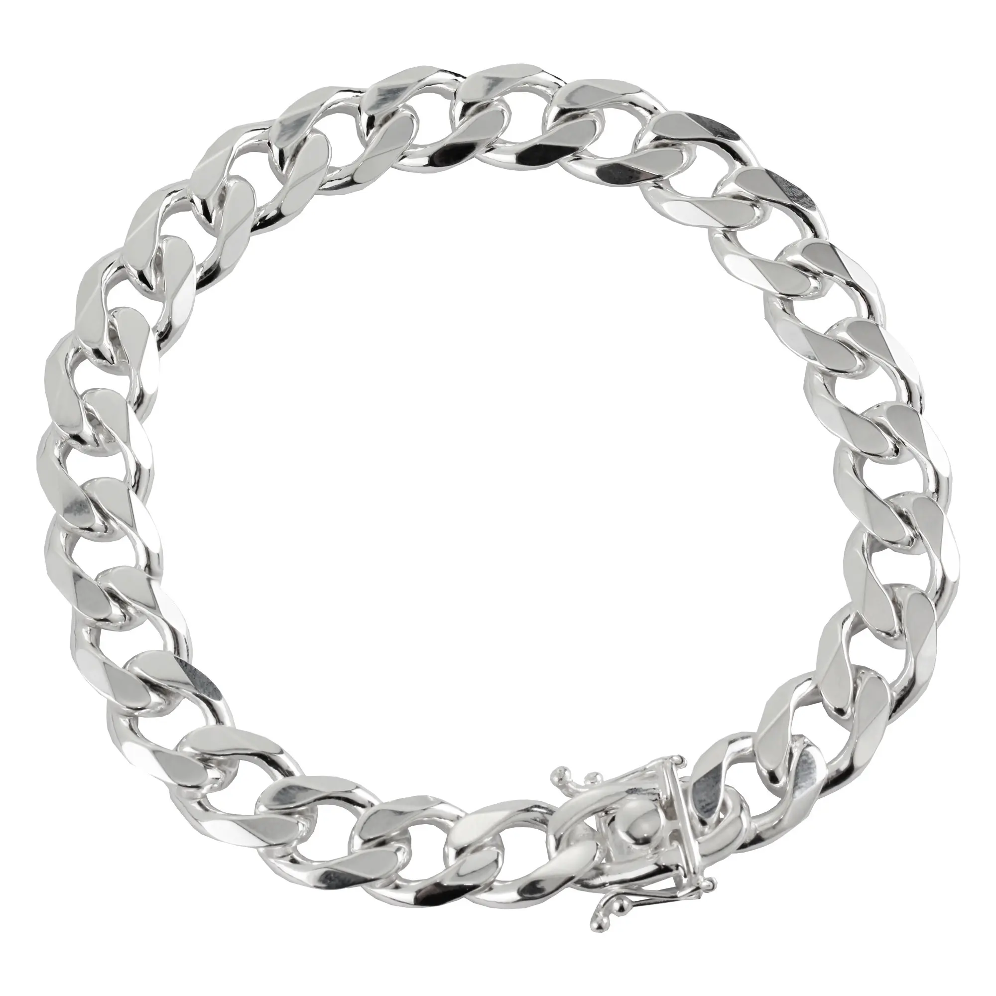 Bead bracelet in sterling silver, 7.5 long and 10 mm.