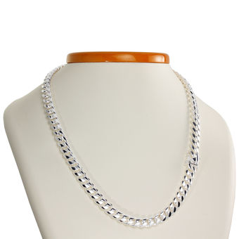 Men's Solid Sterling Silver 11.3mm Wide Curb Chain