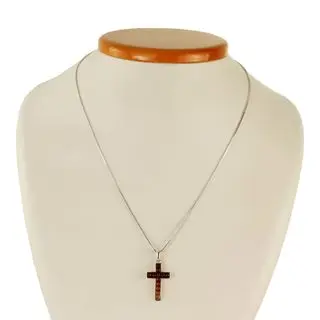 Graduated Baltic Amber Sterling Silver Cross Pendant