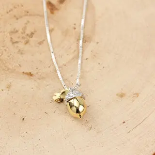Gold Plated Acorn Necklace