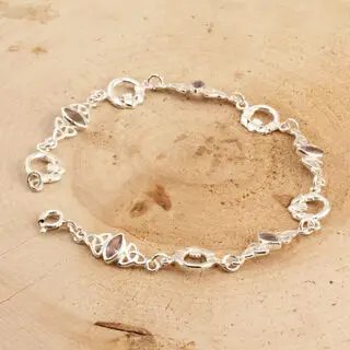 Celtic and Claddagh Ladies Sterling Silver Bracelet