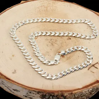 Men's Solid Sterling Silver Curb Chain