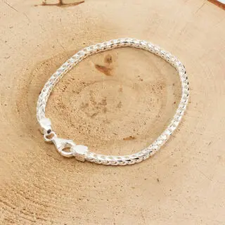 925 Sterling Silver 3mm Wide Franco Bracelet