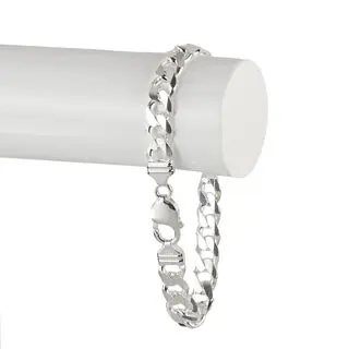 925 Sterling Silver Curb Bracelet For Men