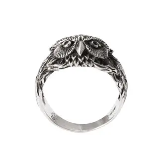 925 Sterling Silver Owl and Tree Ring