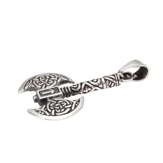 Solid 925 Sterling Silver Celtic Axe Pendant