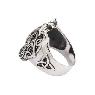 925 Sterling Silver Wolf Ring