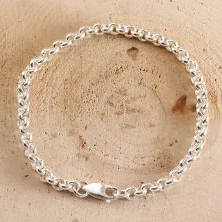 British Made Hallmarked Silver Belcher Bracelet