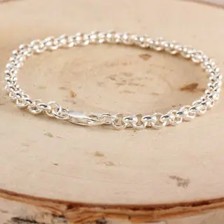 Solid 5mm Sterling Silver Unisex Bracelet