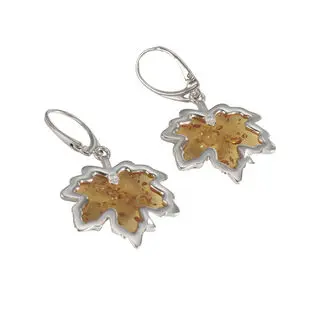 925 Sterling Silver Maple Leaf Earrings