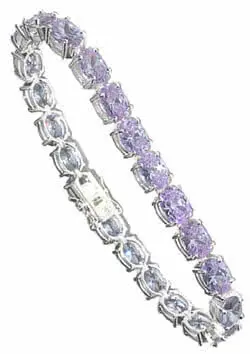 Silver Sparkling Cubic Zirconia Lavender Bracelet