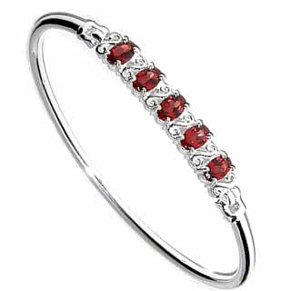 silver bangle with stones