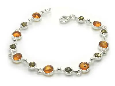 Honey Amber Silver Bracelet